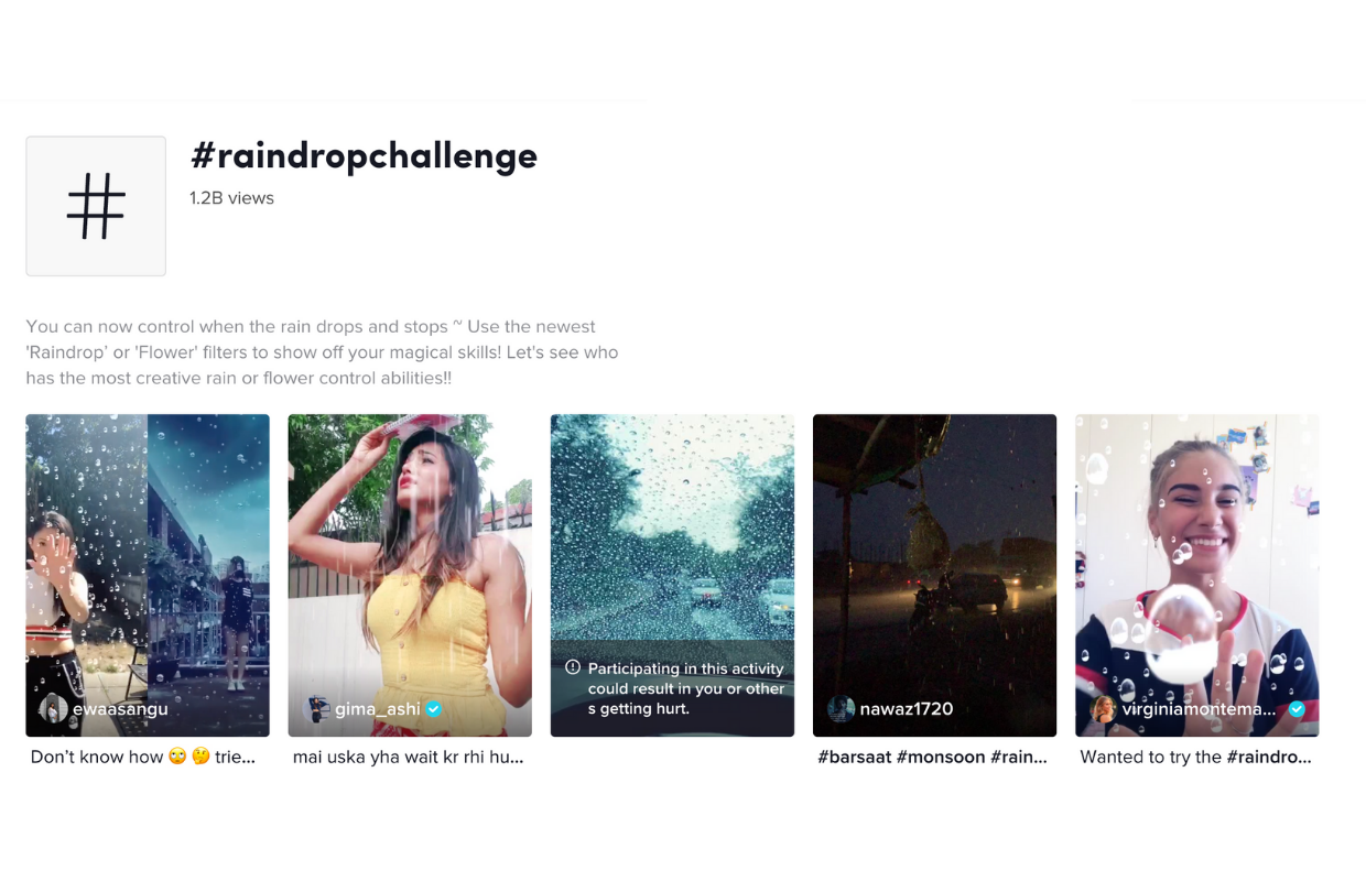 This is an image showing the #raindropchallenge on TikTok.