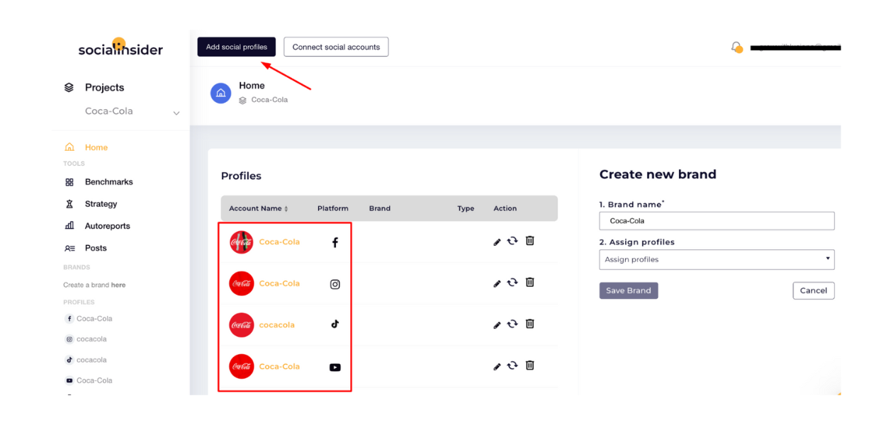 This is a screenshot from the Socialinsider dashboard explaining how to track a social media campaign.