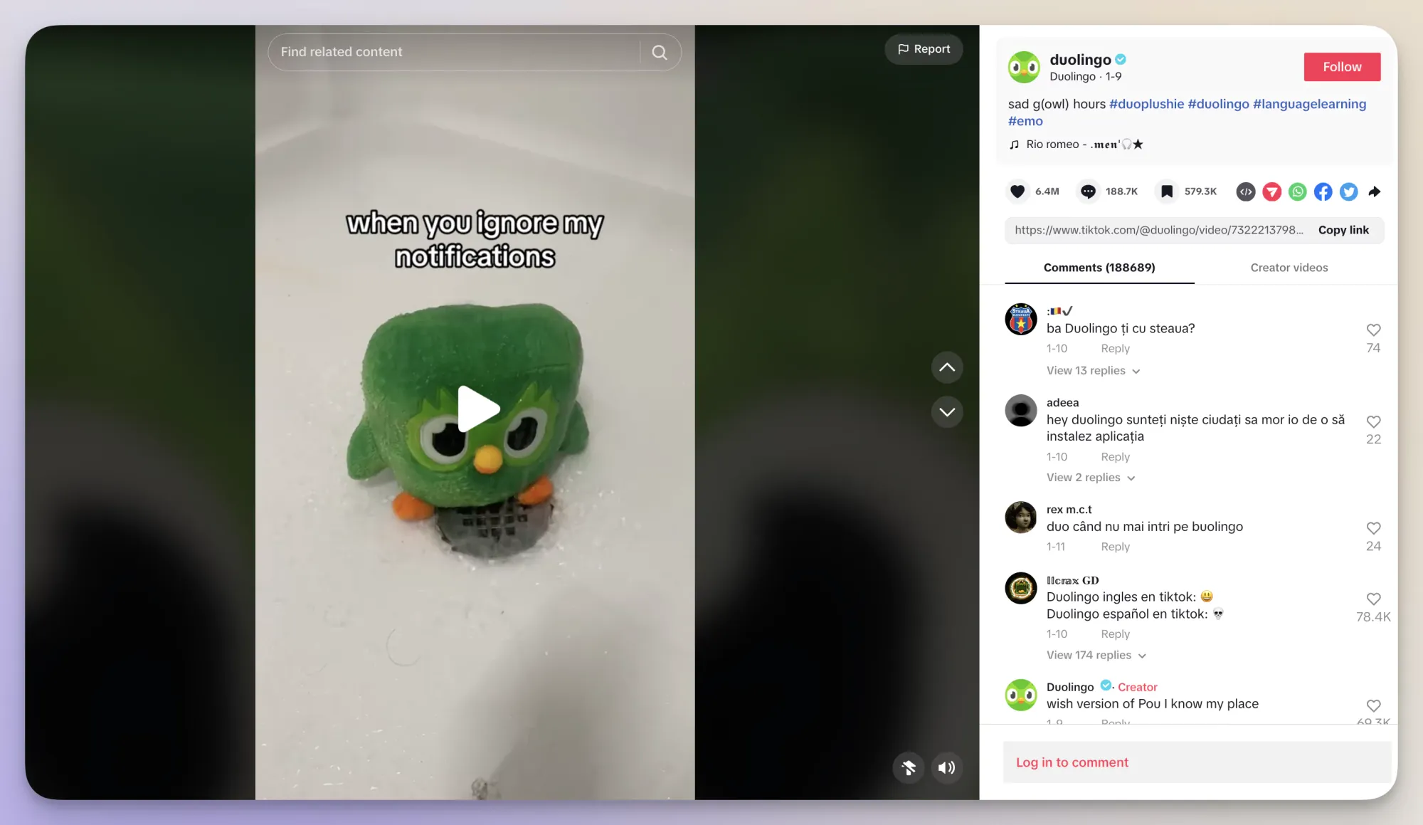 duolingo tiktok example