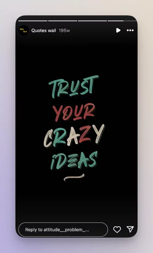 instagram story idea - motivational quote