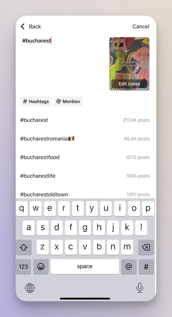 content suggestions for tiktok hashtags