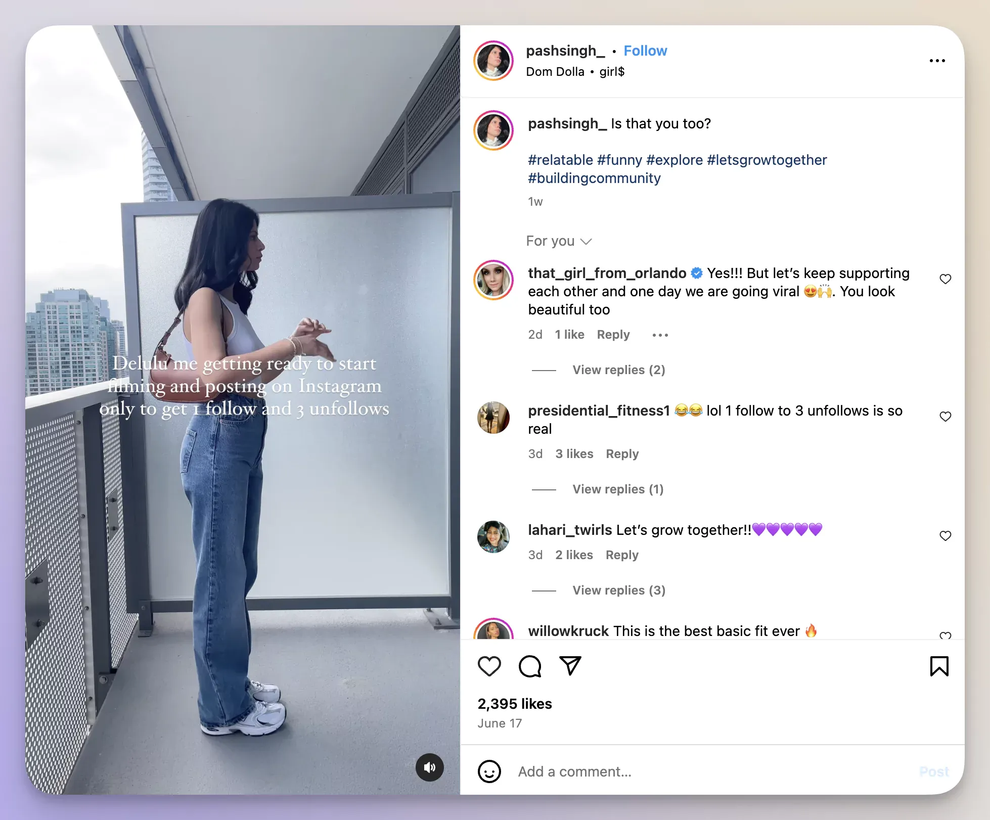 Girls viral sound on Instagram reels