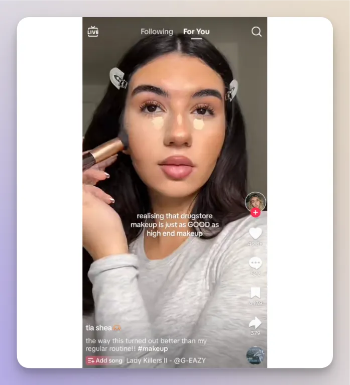 Exampe of a SEO-optimized TikTok video 