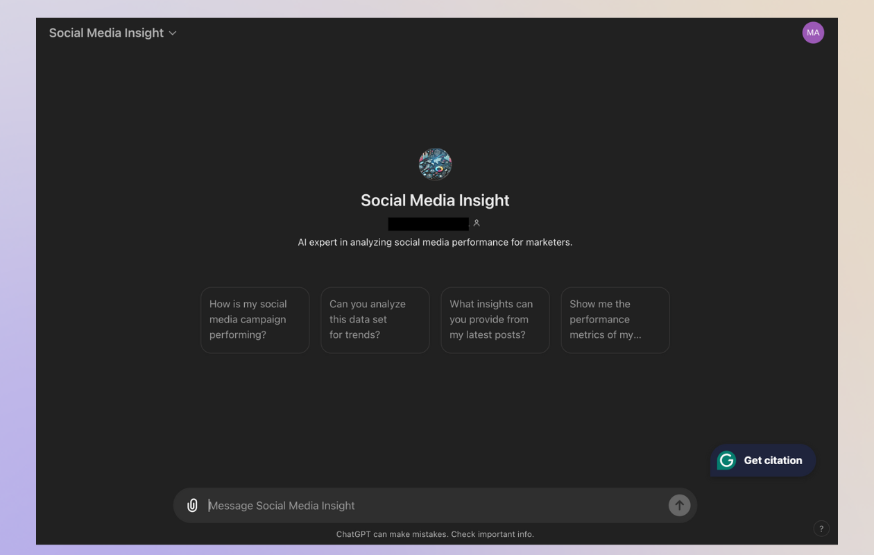 AI social media insights GPT