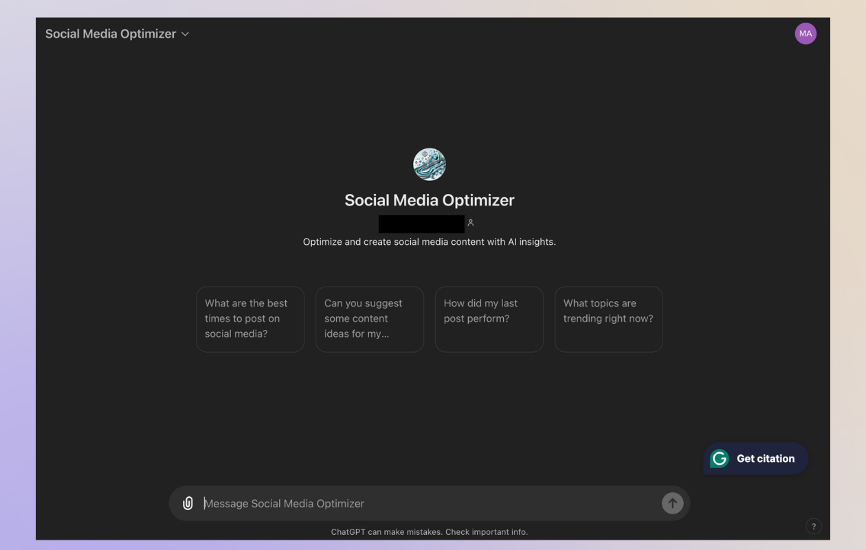 AI social media optimizer GPT