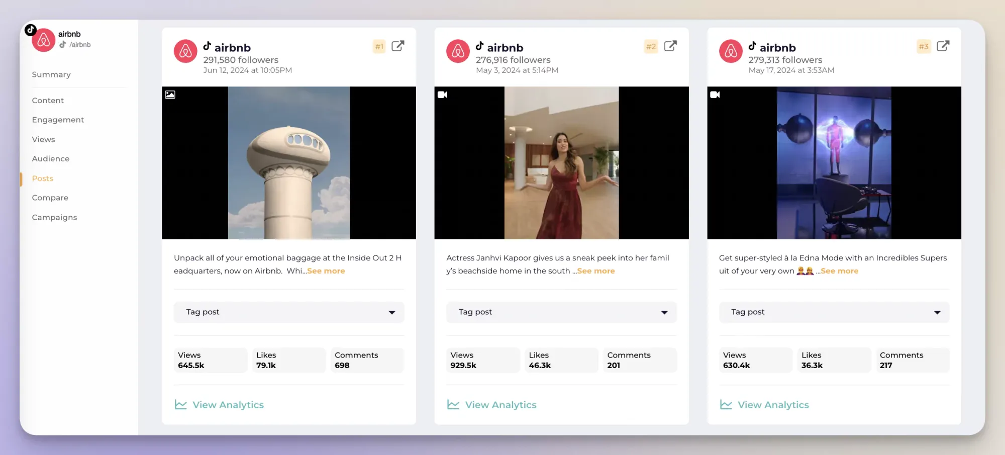 airbnb top posts on tiktok