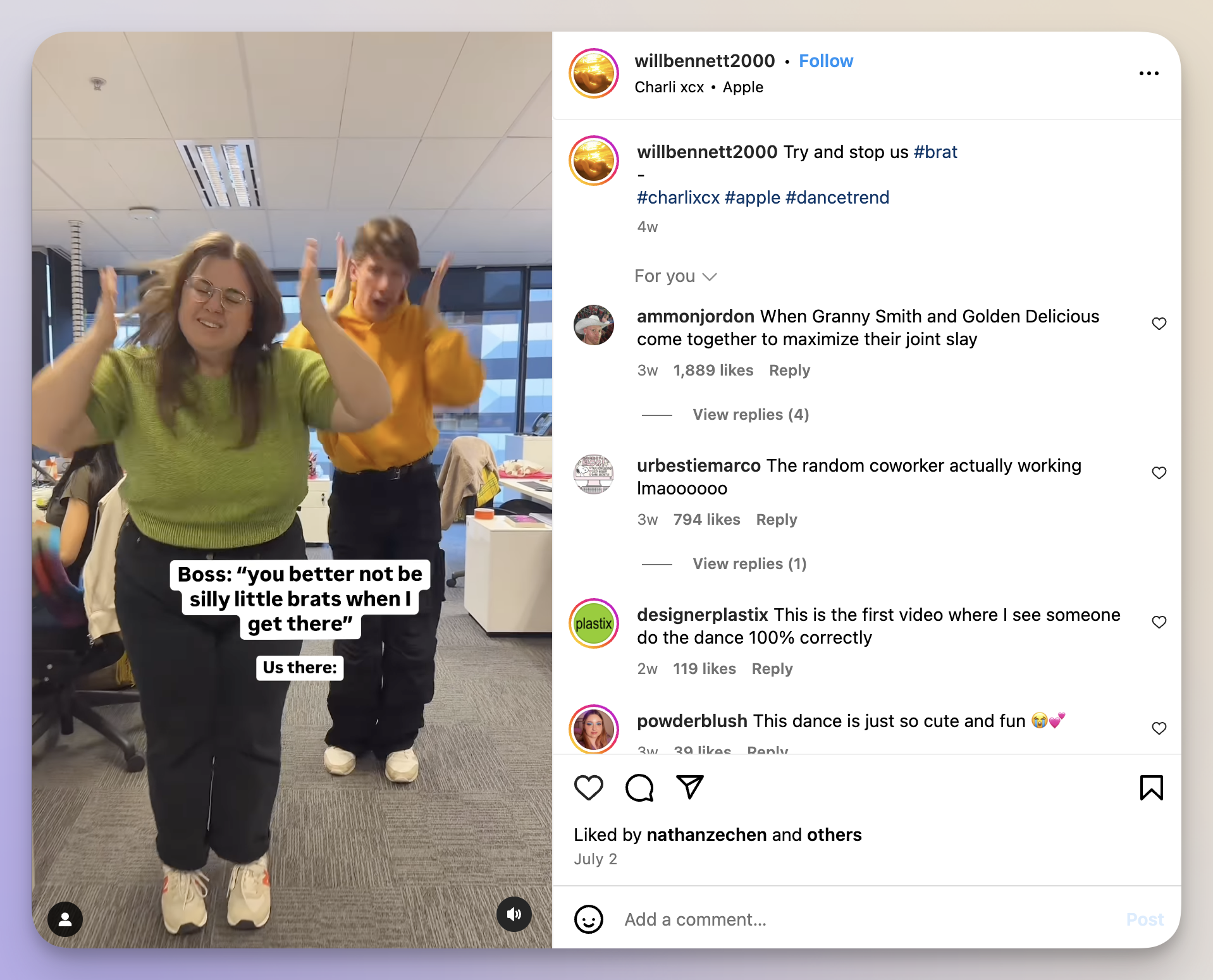 Apple viral sound on Instagram Reels