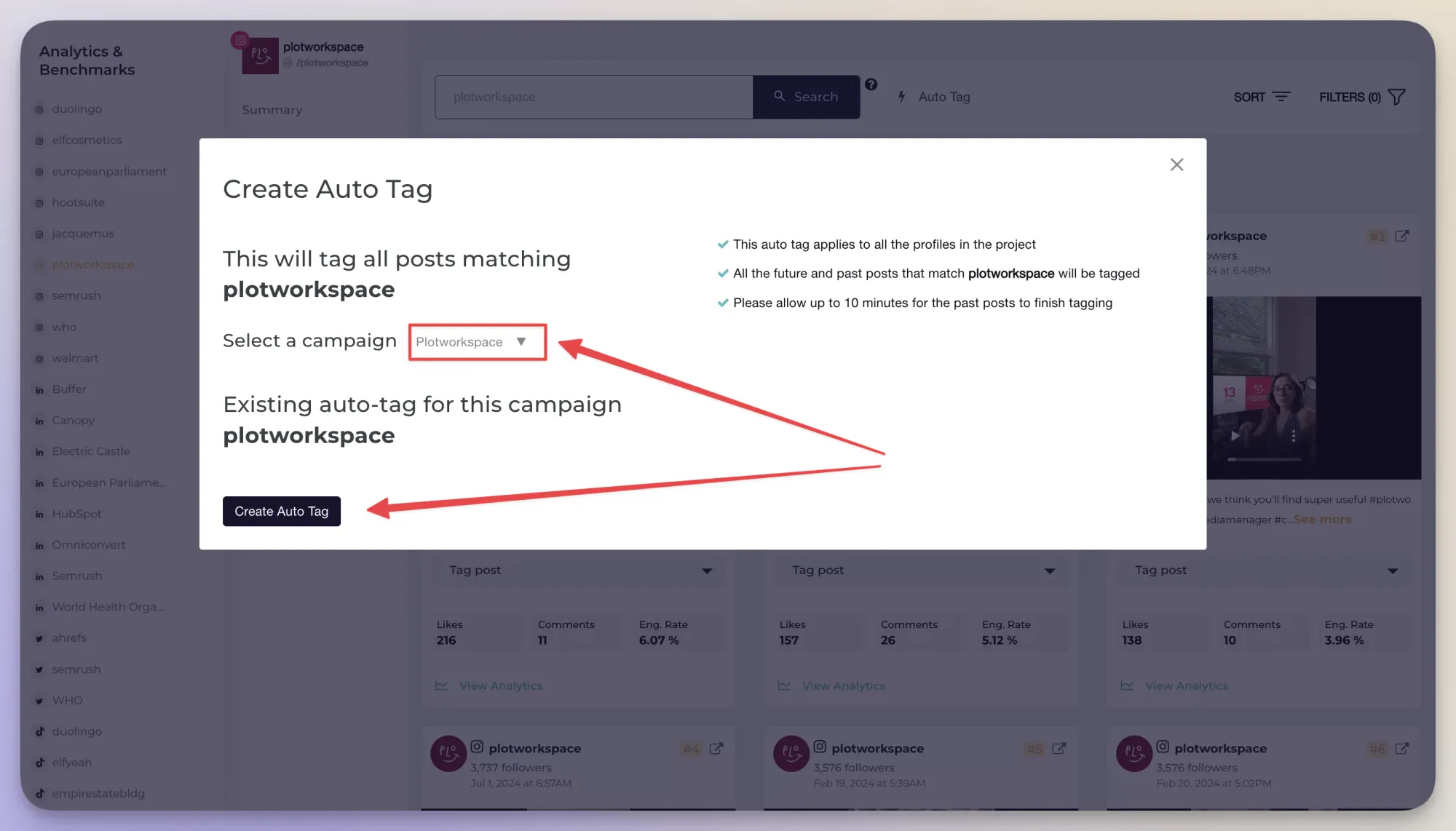 Here's how to automate post tagging with Socialinsider