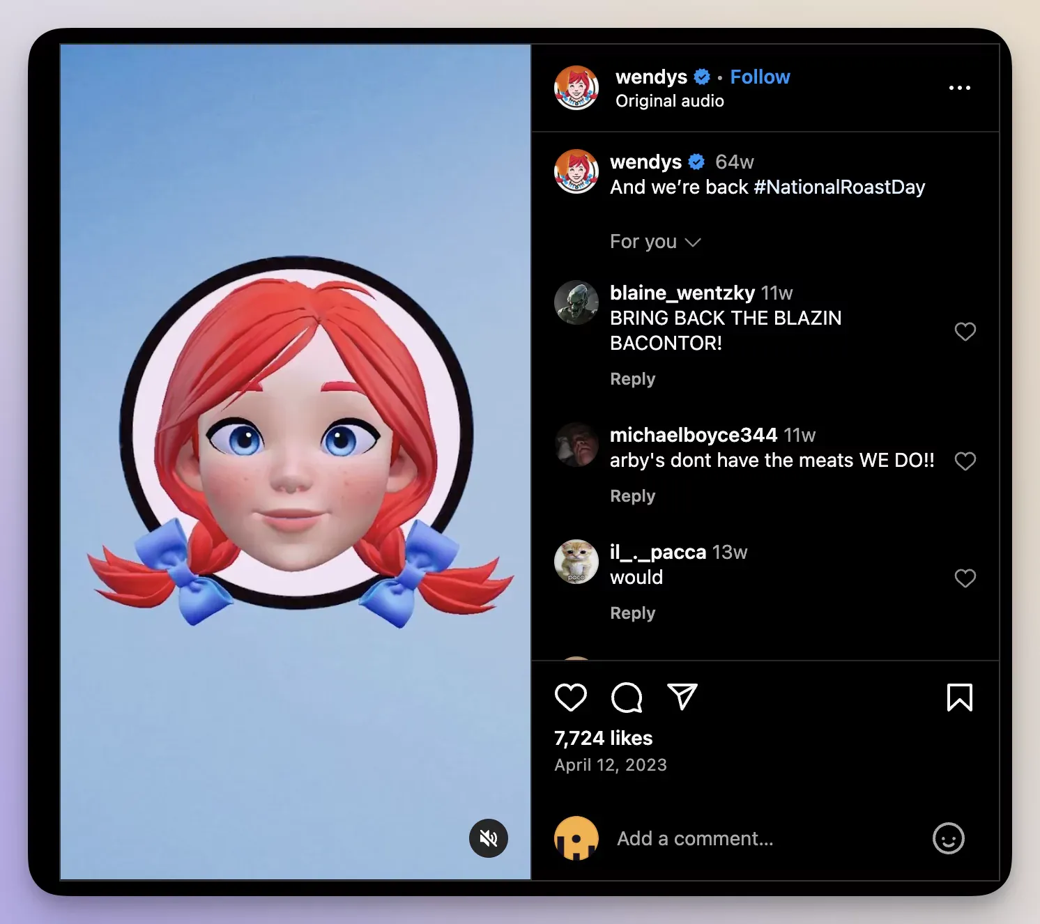 Create brand personalities like Wendys