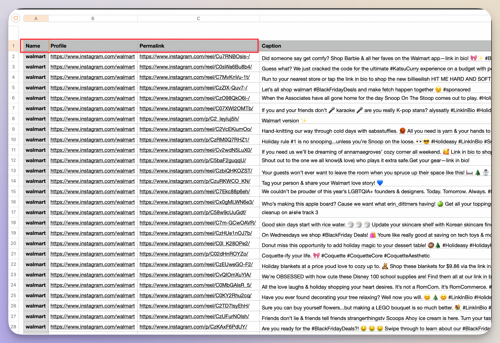 Here's how the CSV reports look like