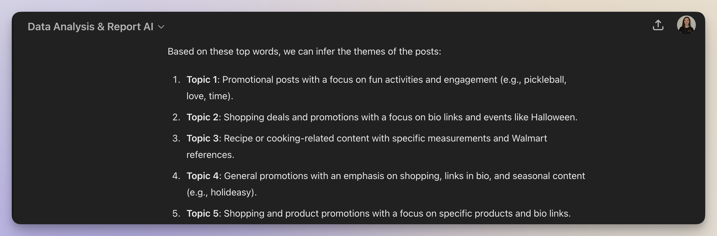 Here are the social media content themes for Walmart