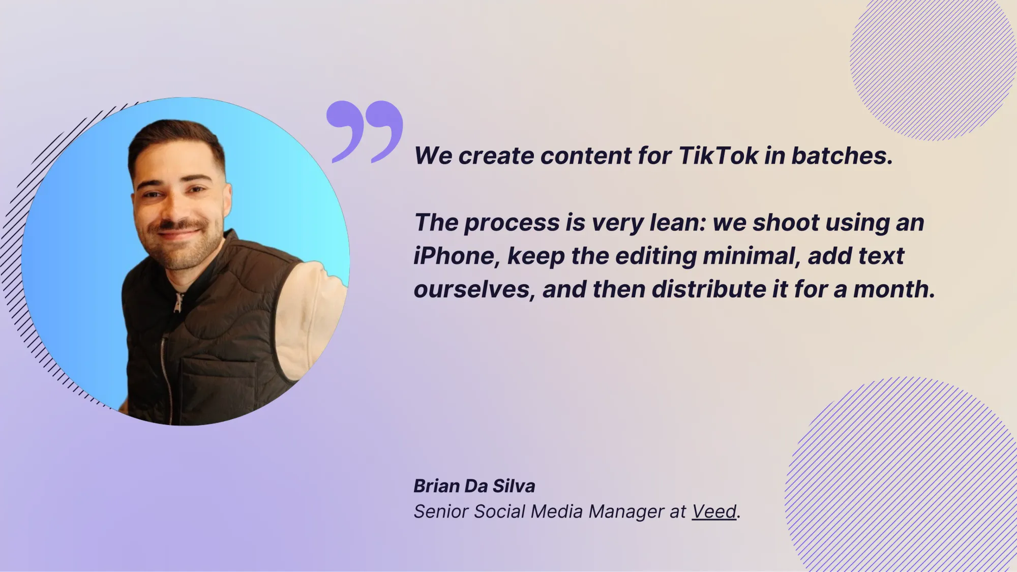 quote about creating tiktok content in batches