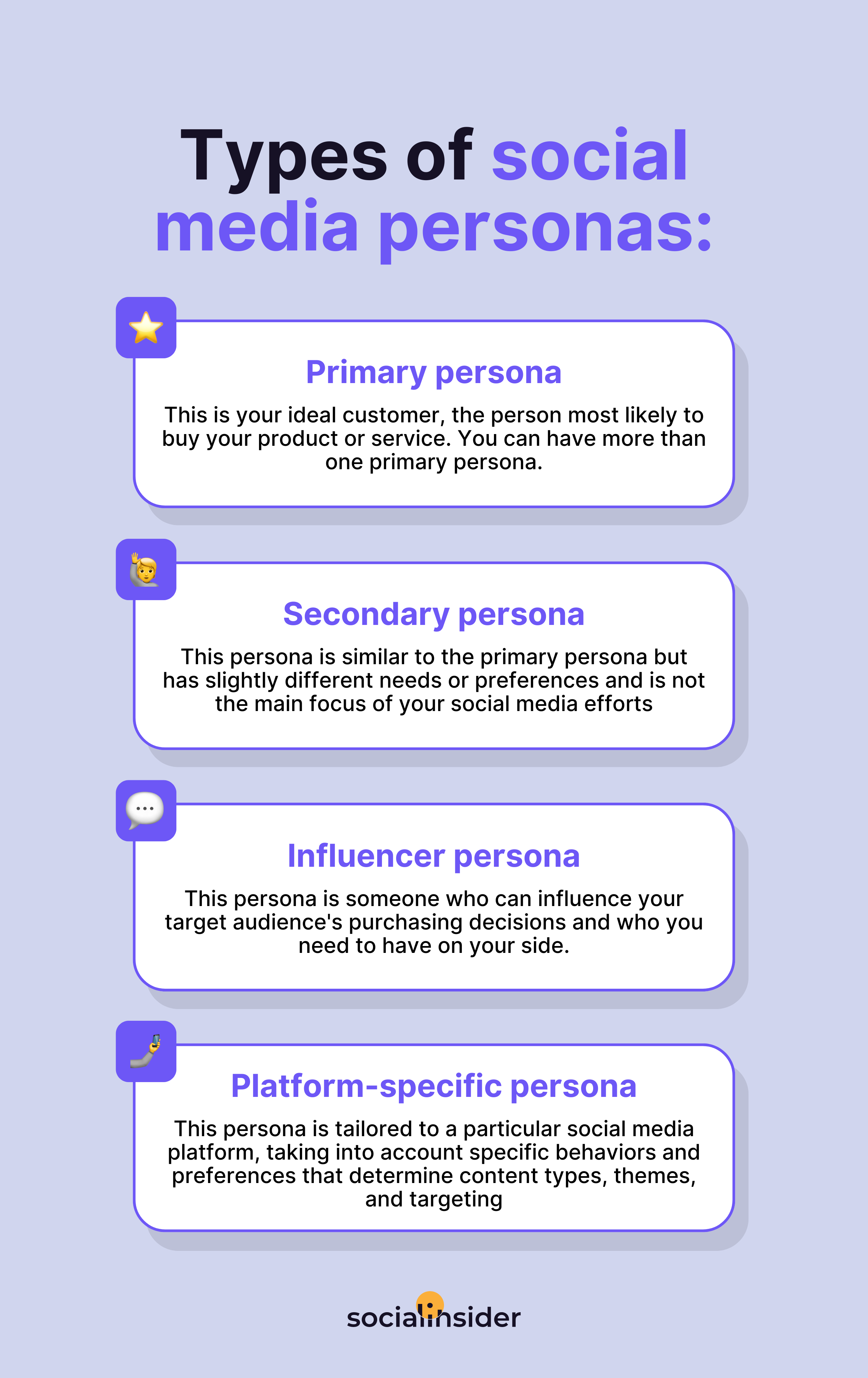 types of social media personas