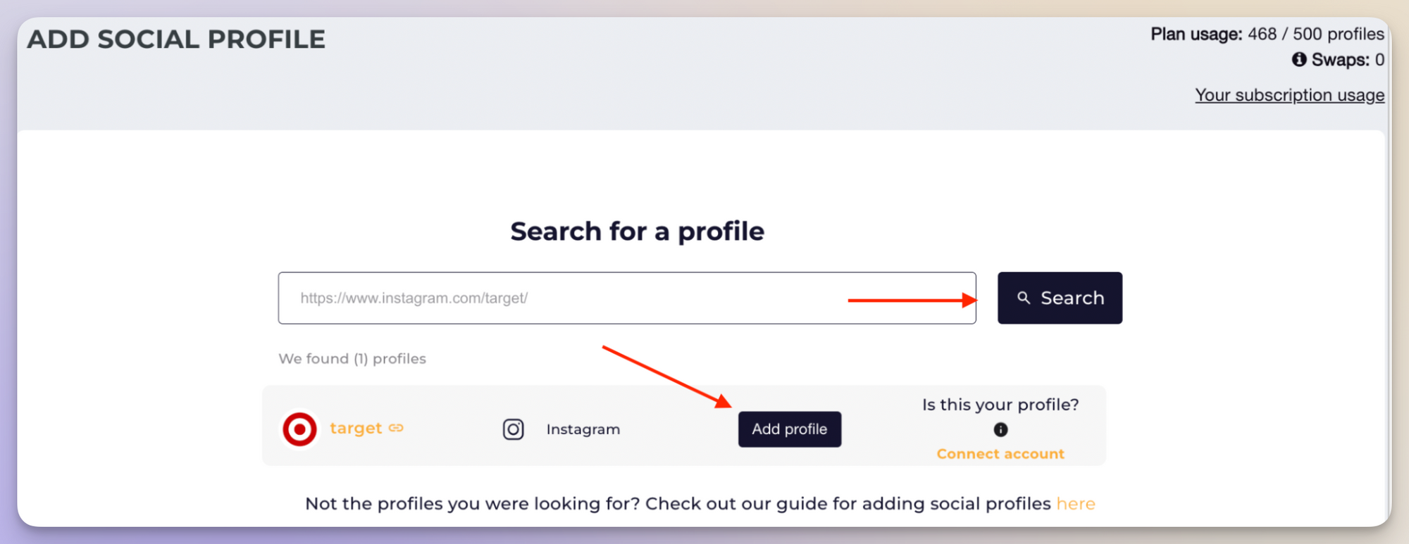 how to add a profile to socialinsider tutorial