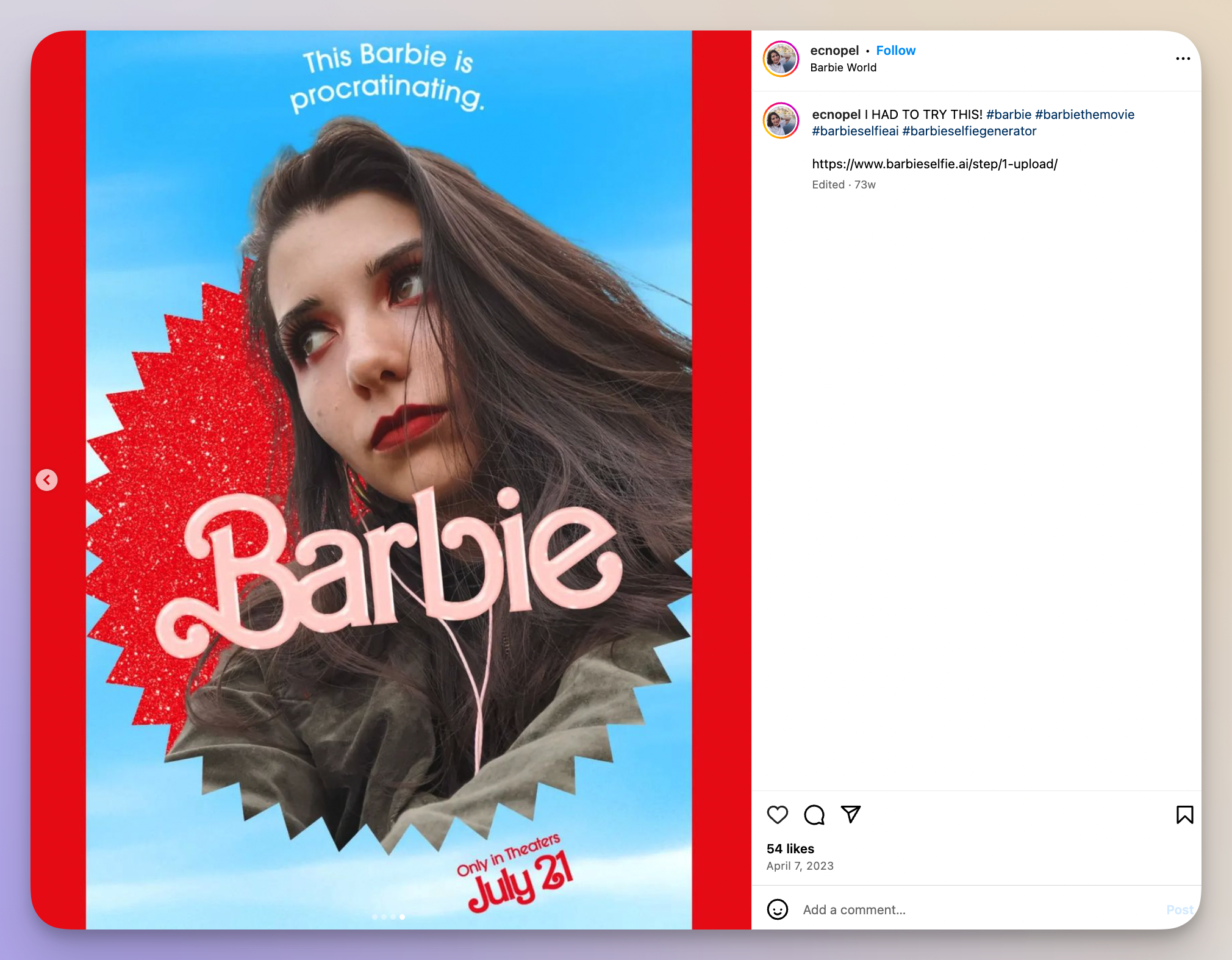 barbie ai selfie generator