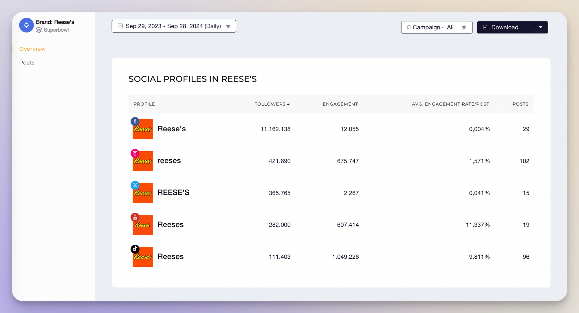 brand channels analysis for social media audit