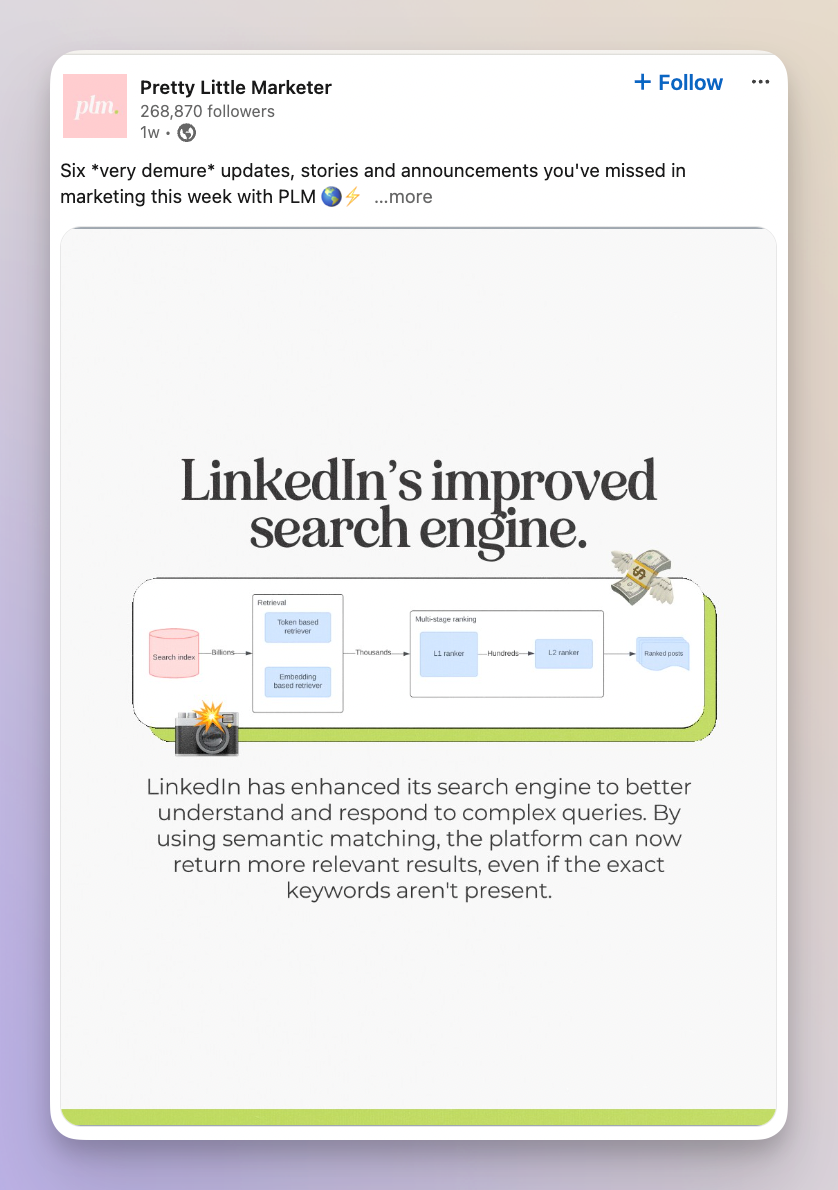 linkedin post example about industry news