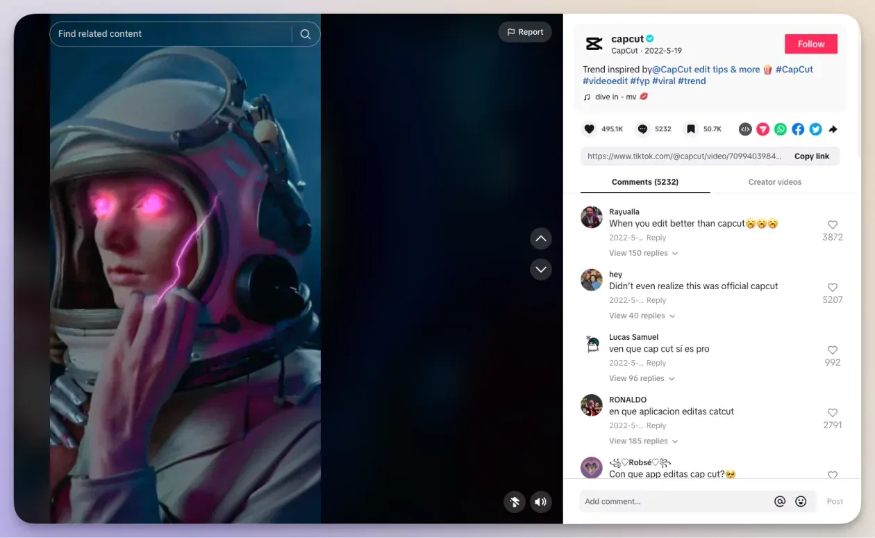 capcut tiktok marketing example