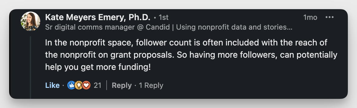 followers growth metric for nonprofits