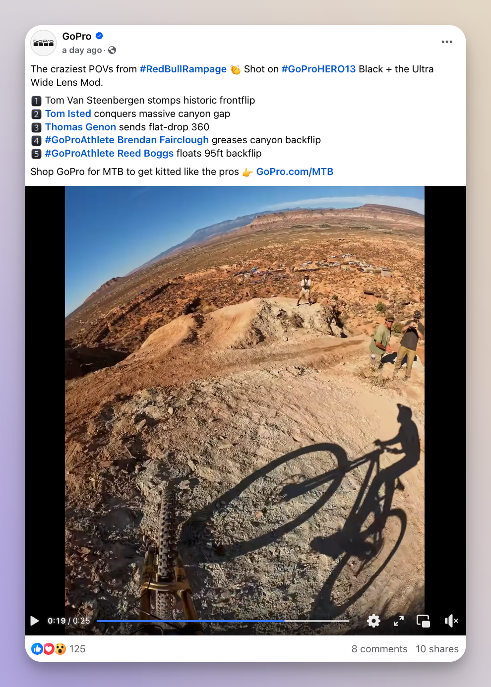 gopro facebook post example