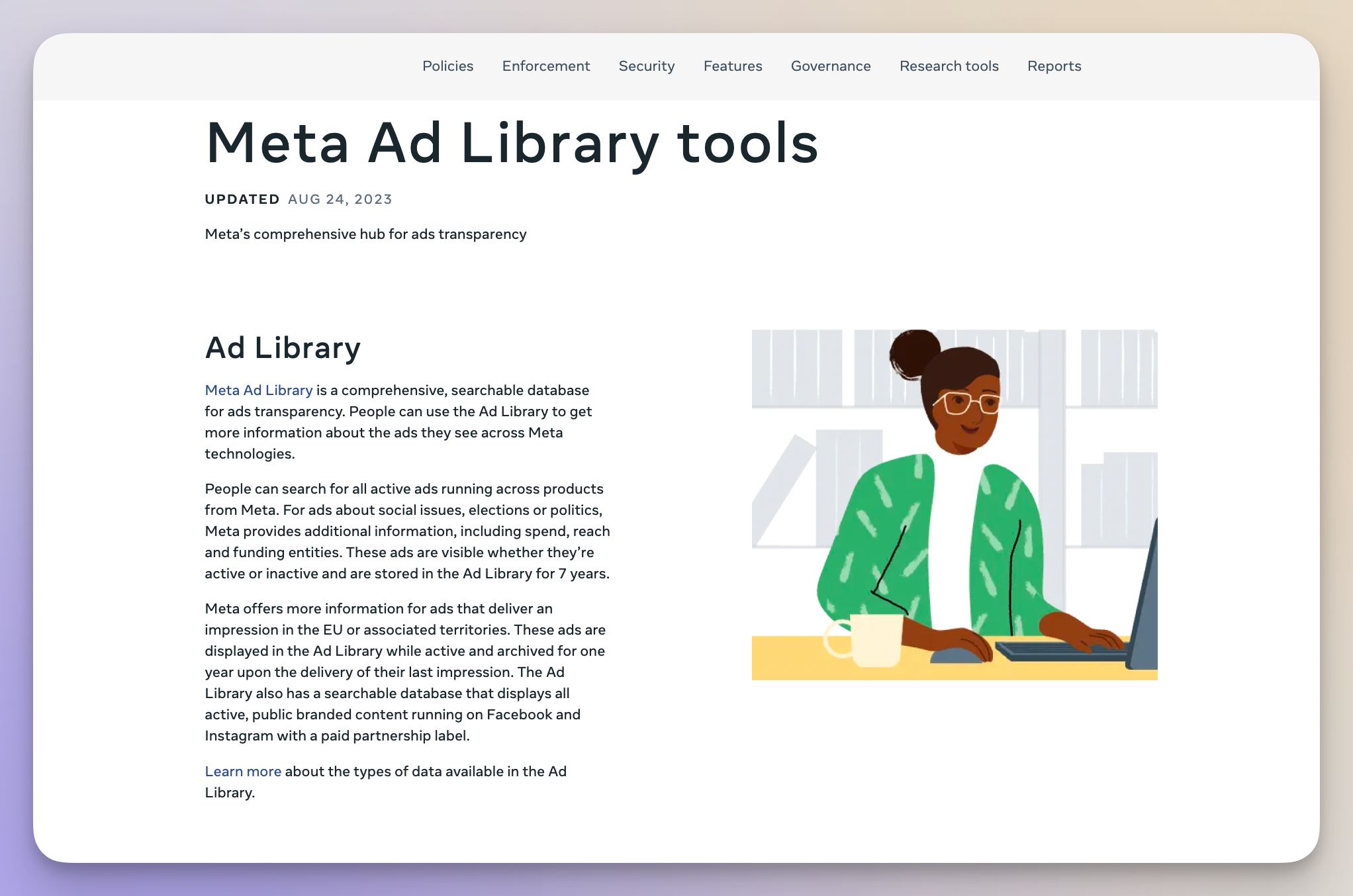 meta ads library