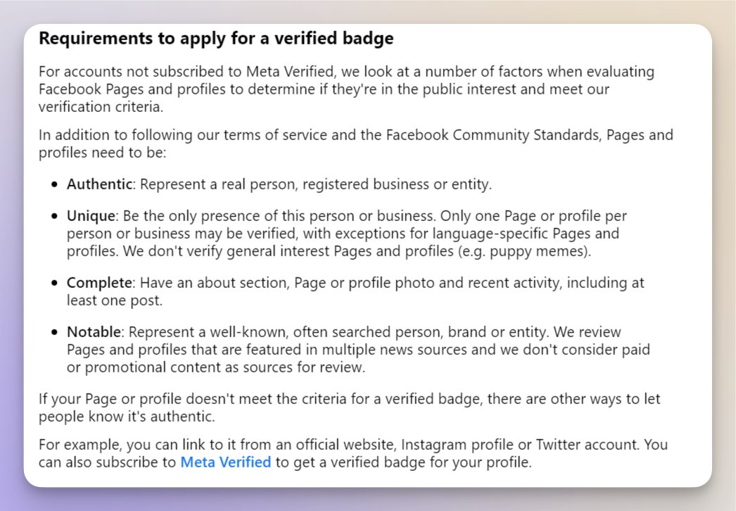 verification requirements