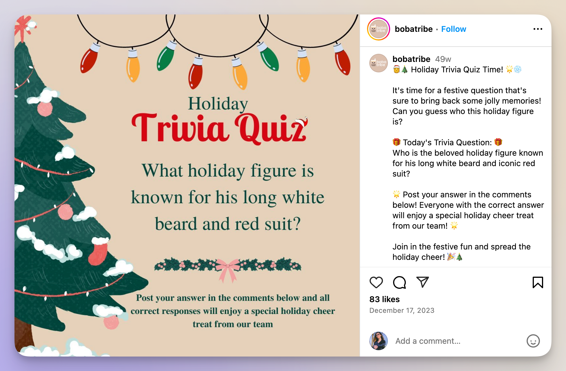 christmas trivia post idea