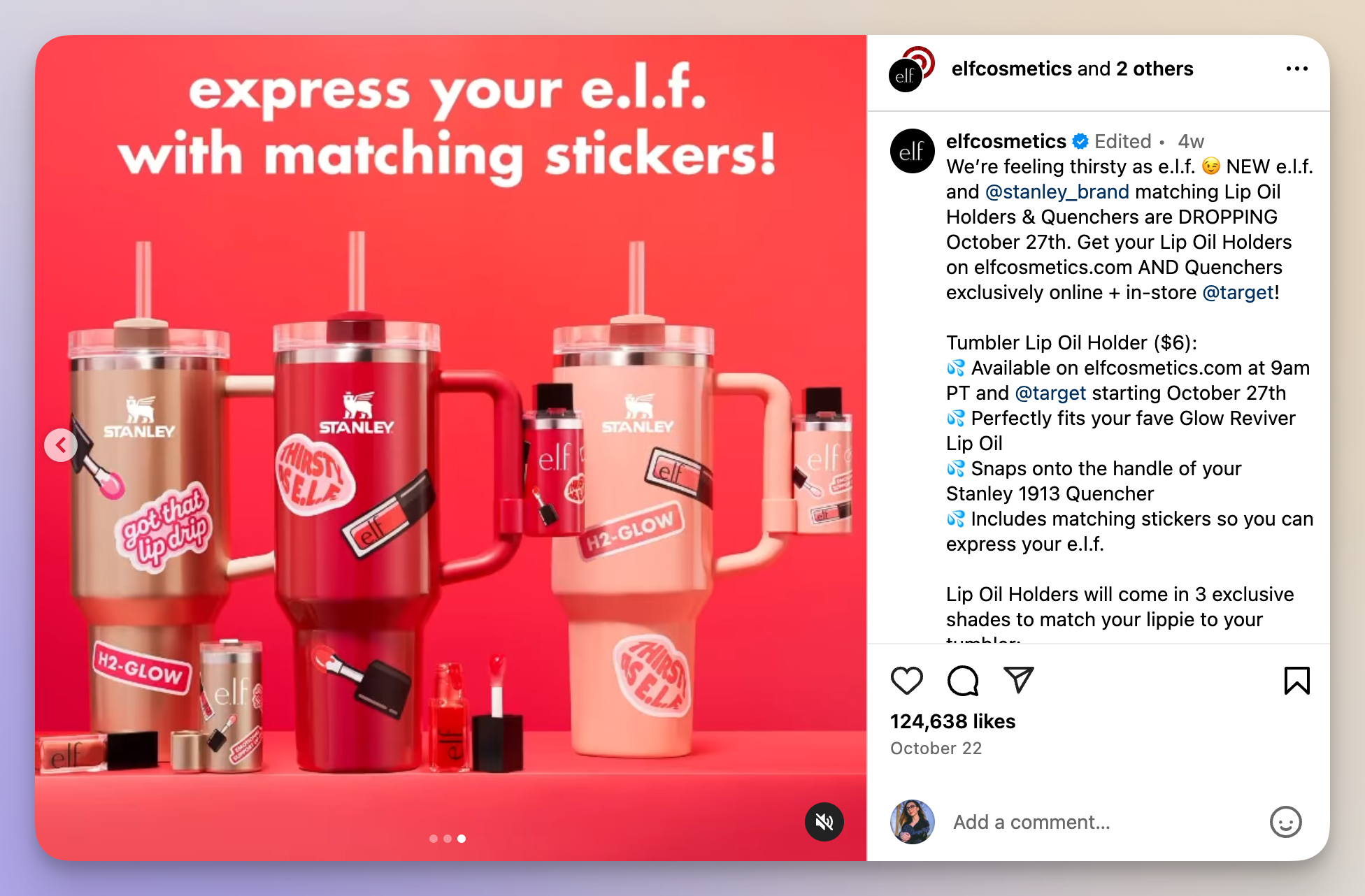 elf cosmetics partnership