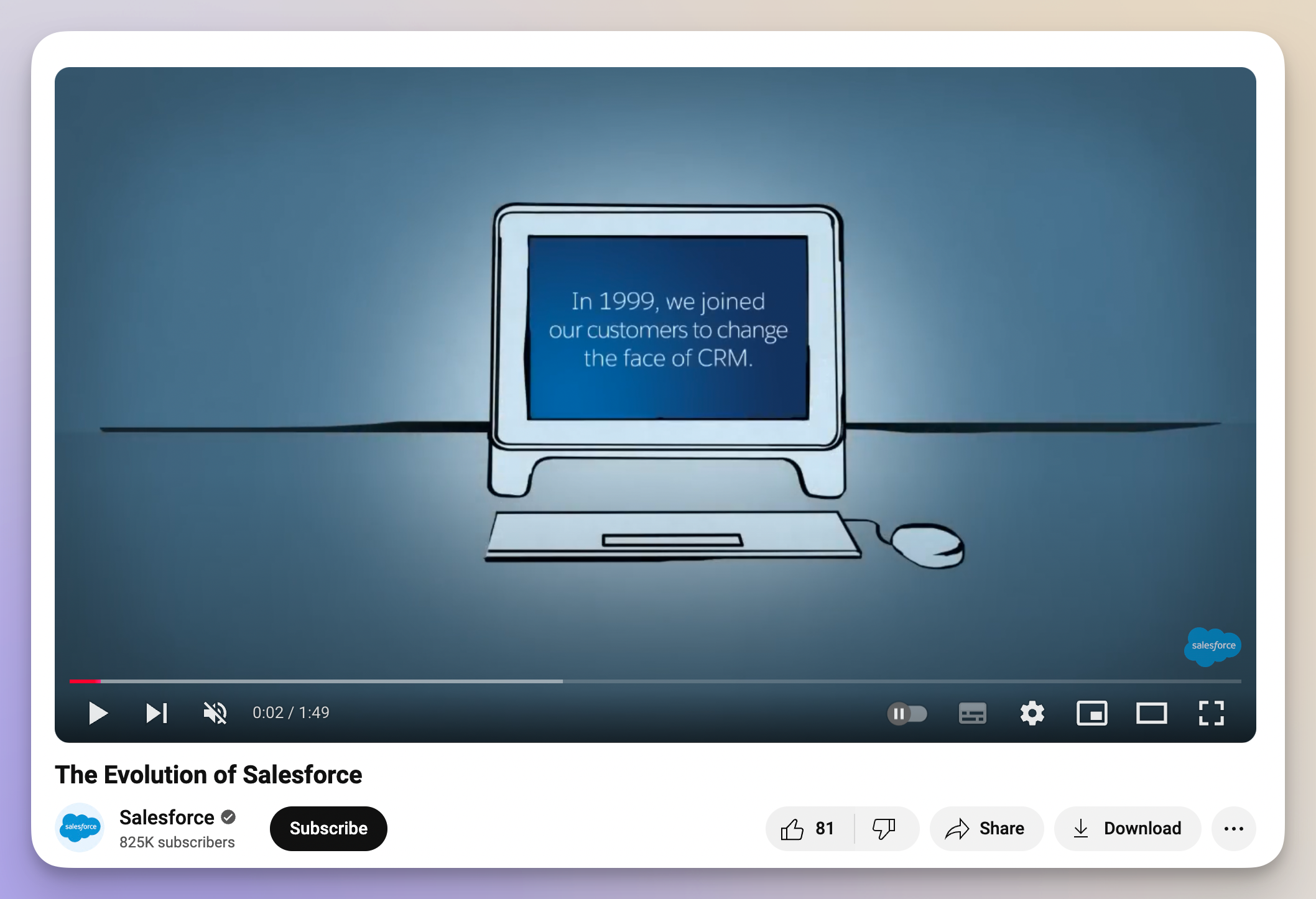 salesforce's evolutionary youtube video