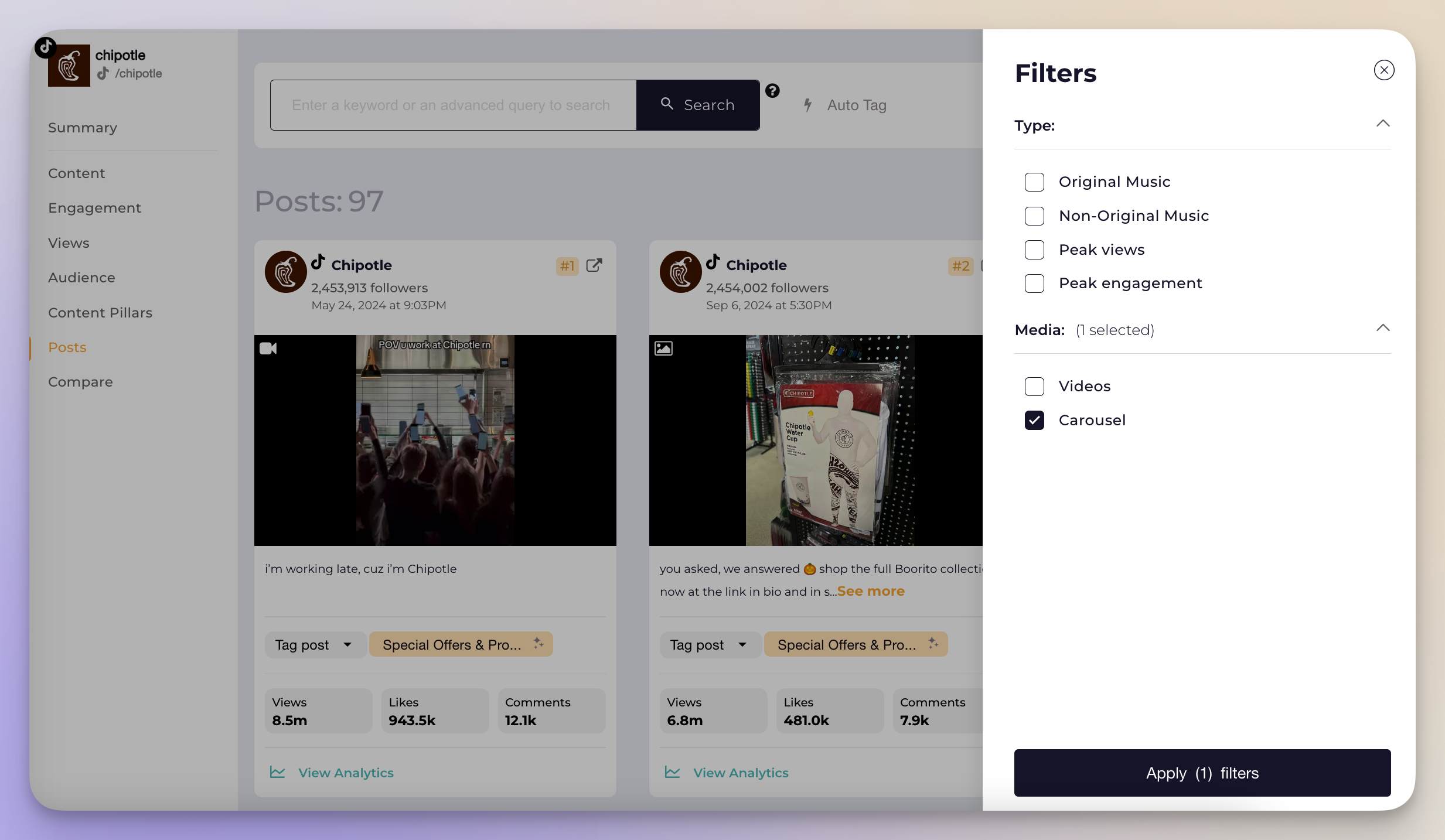 socialinsider tiktok carousels data analysis