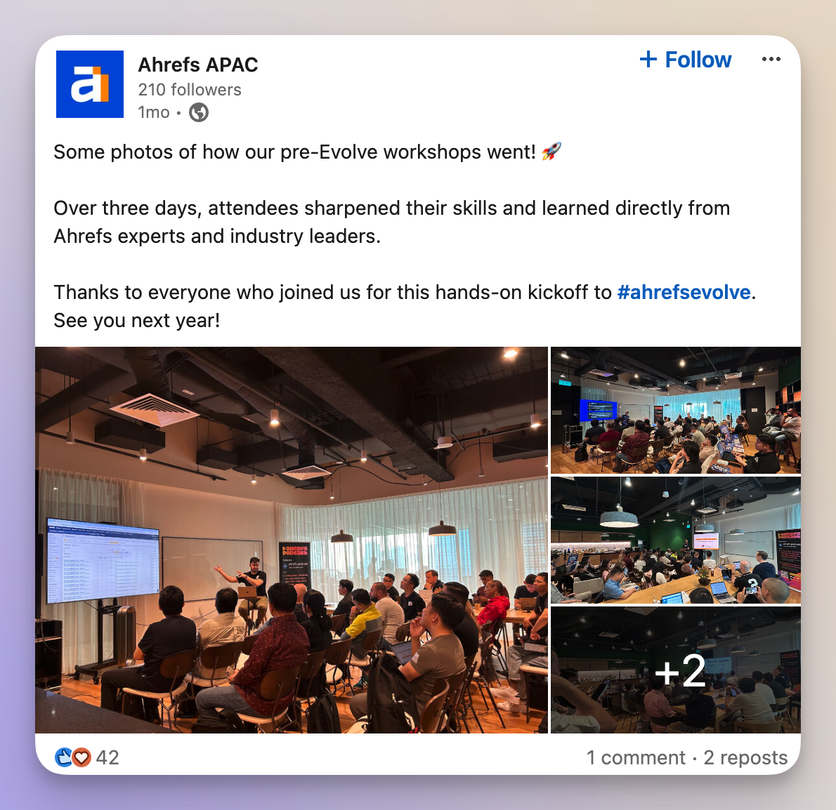 ahrefs event promotion on social media