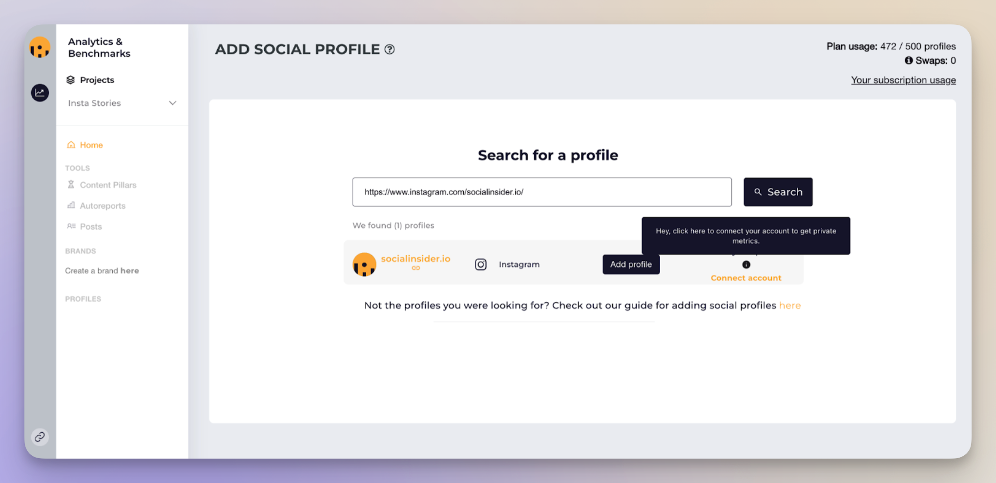 socialinsider dashboard