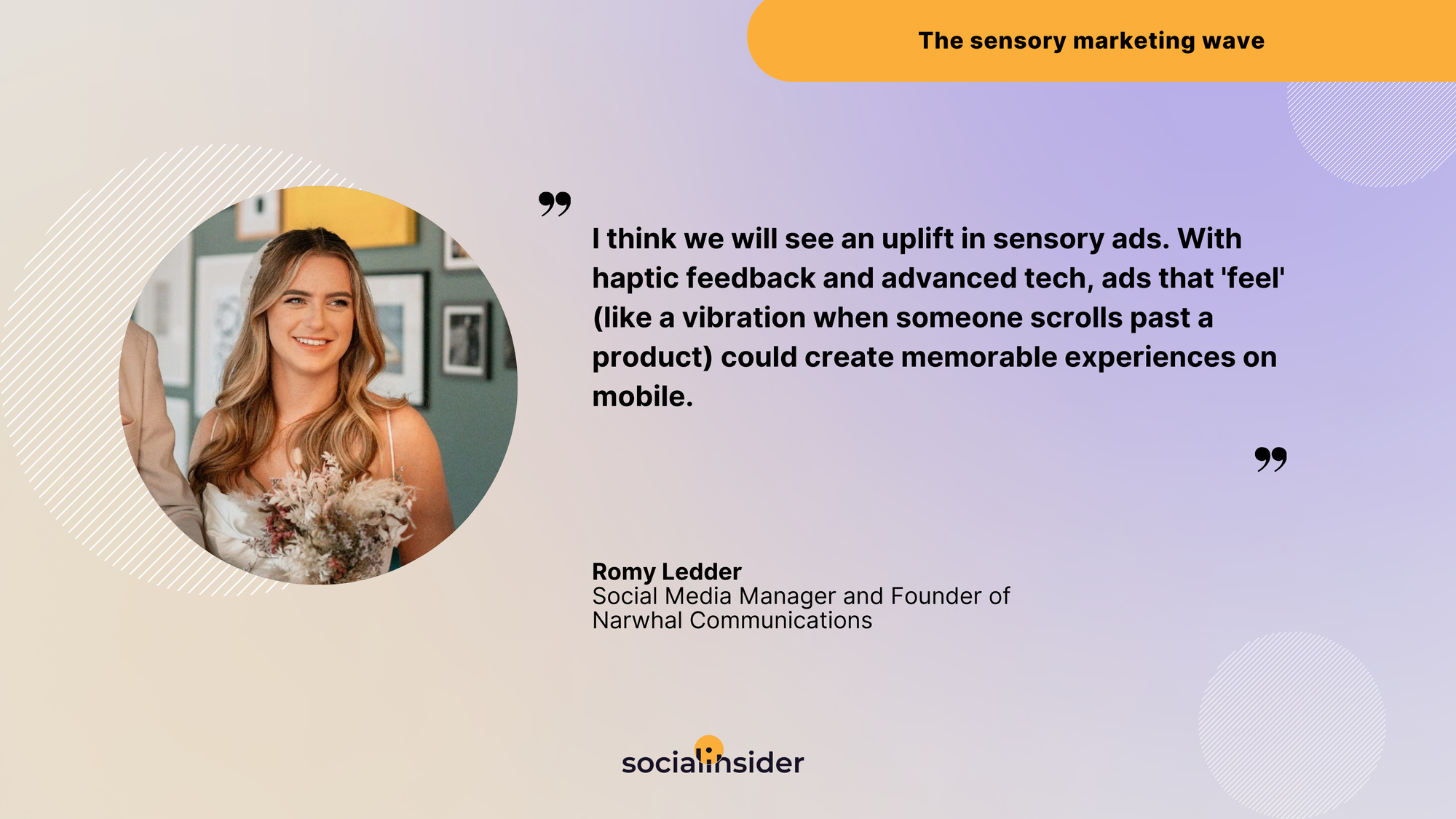 romy ledder quote about sensory marketing