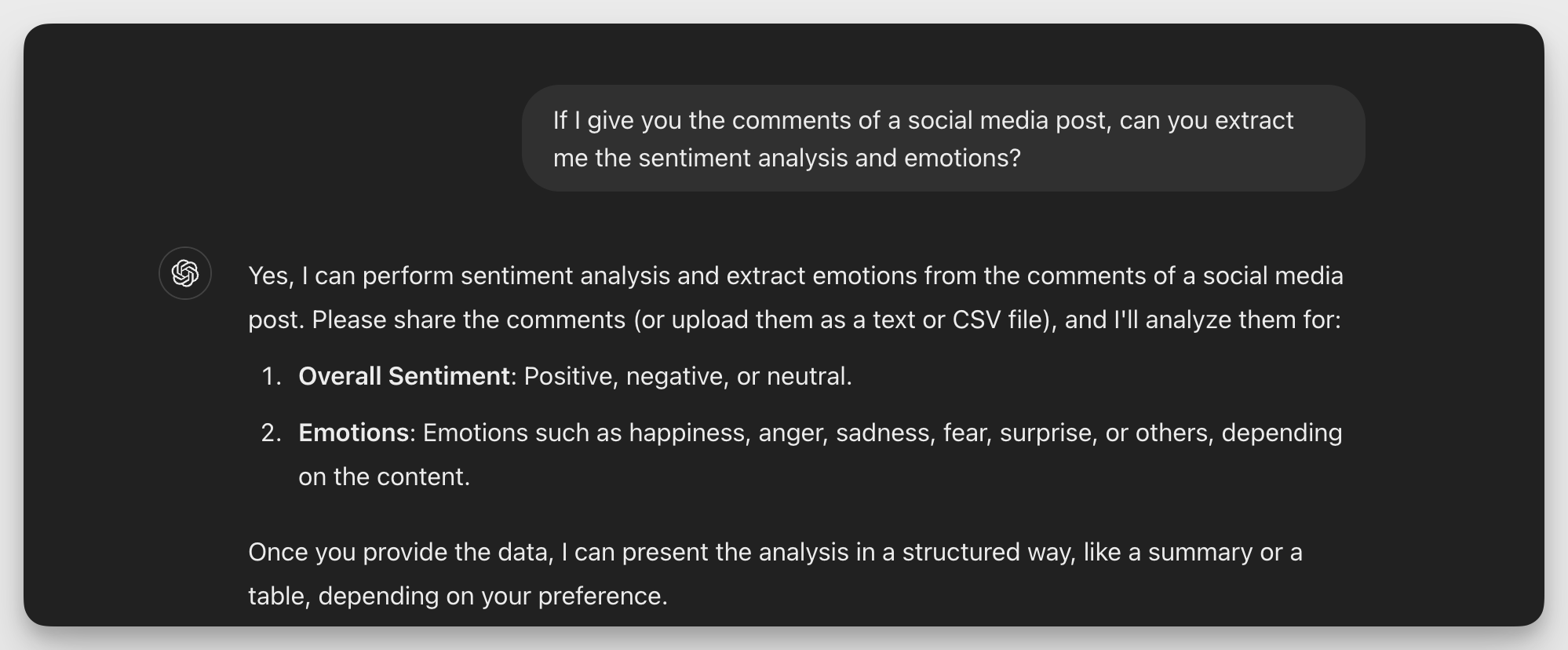 sentiment analysis with ai