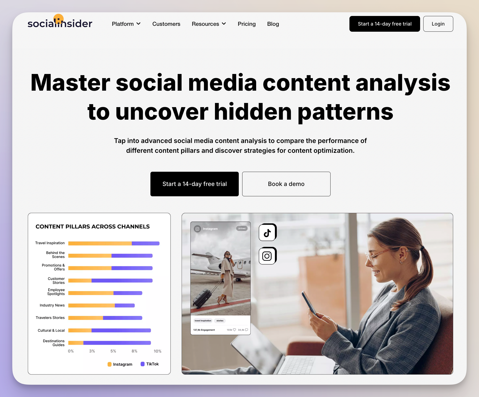 socialinsider content analysis webpage