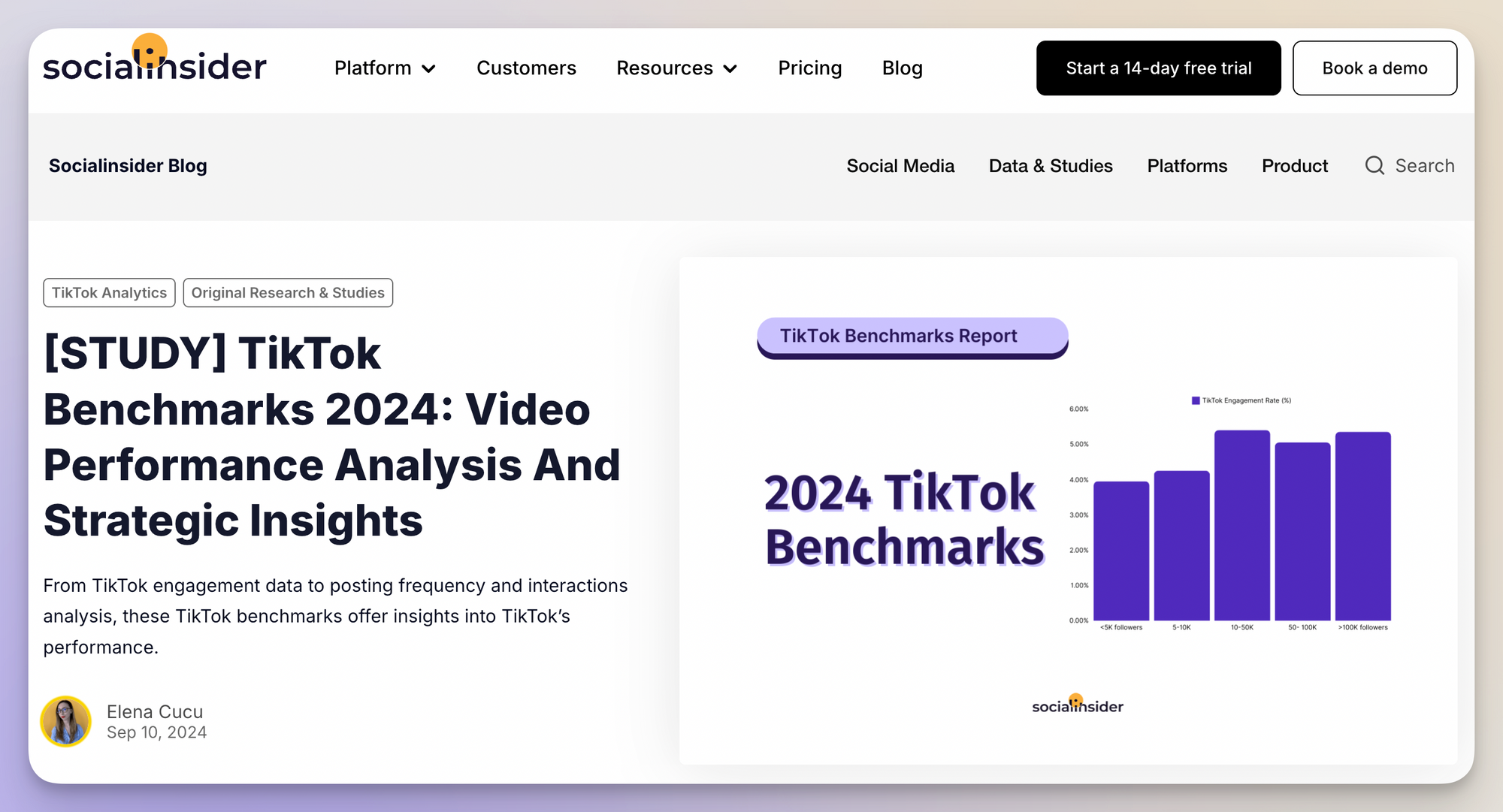 socialinsider tiktok benchmarks study