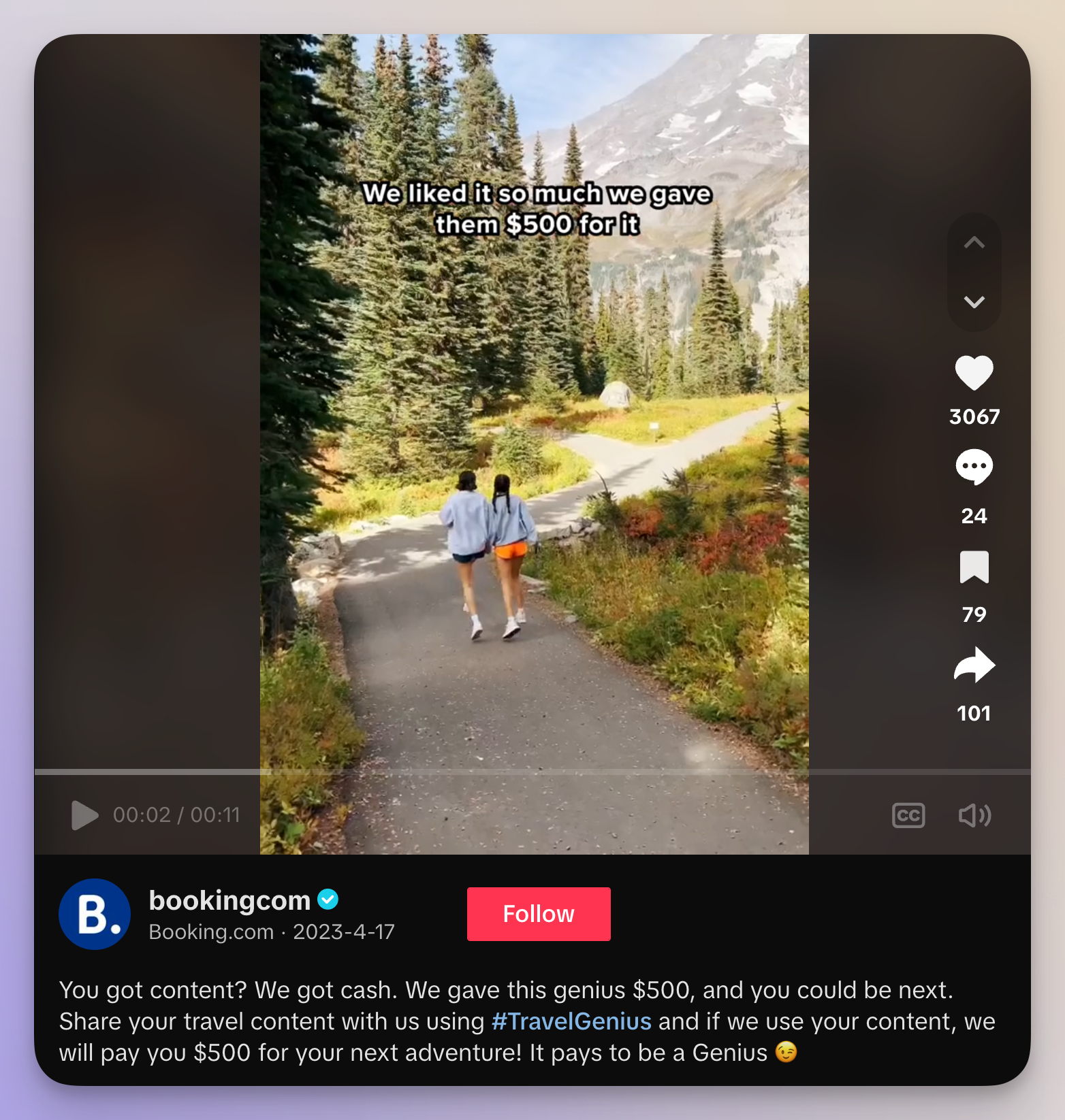 booking.com travel genius challenge on tiktok