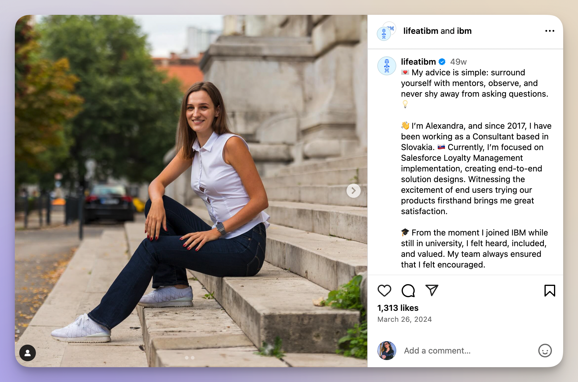 employe journey at ibm instagram post